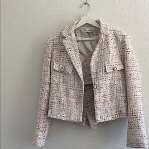 Melrose with Love Pink Purple Tweed Jacket Set